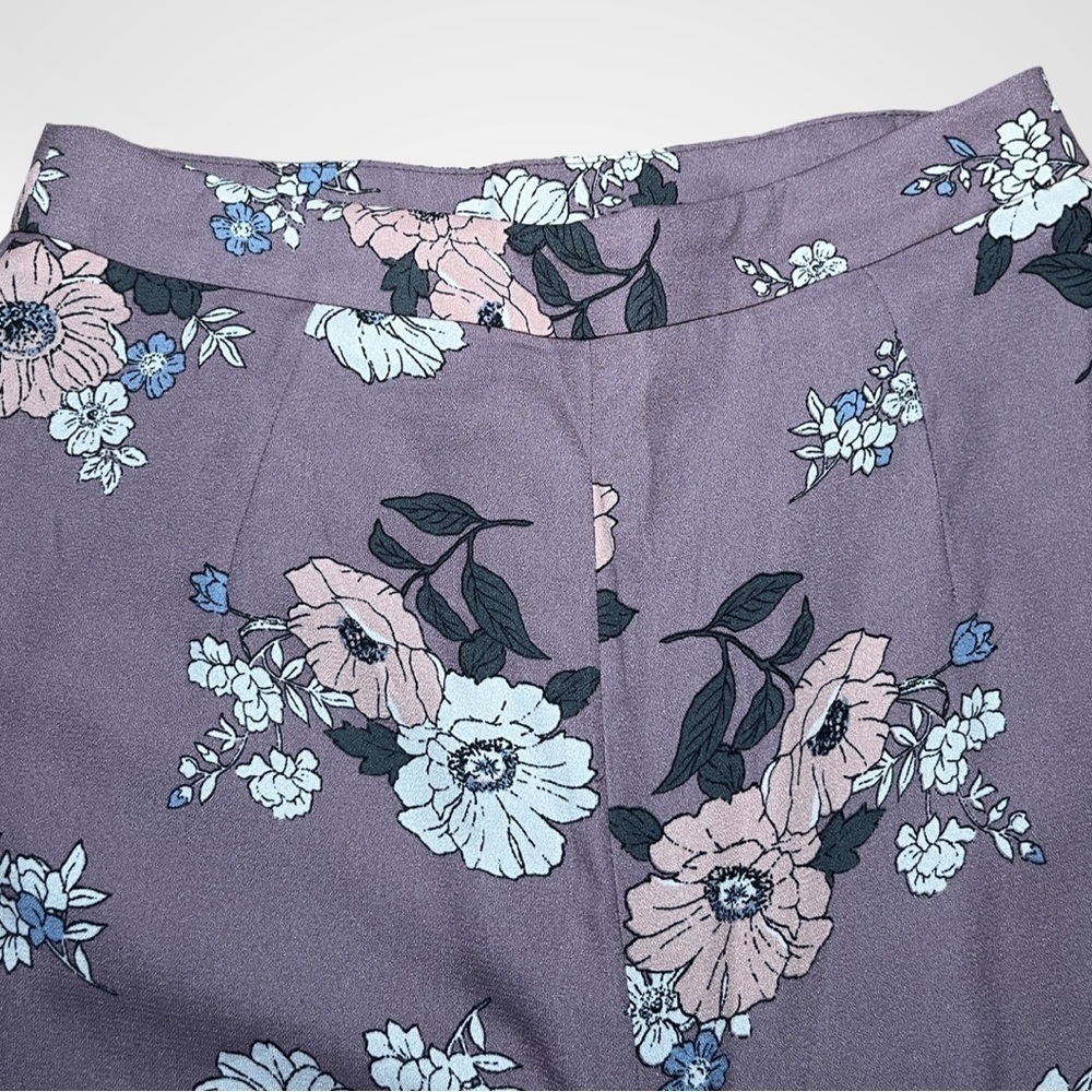 Sadie and Sage Wide Leg Floral Lined Trousers Mauve and Pink Size Small EUC​​​​​ - Picture 8 of 10